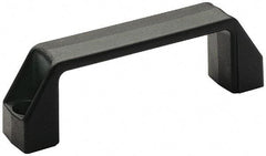 Elesa - 3.68" Center to Center, 0.83" Wide Handle, Black Matte Finish Plastic Pull Handle - 4.21" Long, 1.42" High - Industrial Tool & Supply