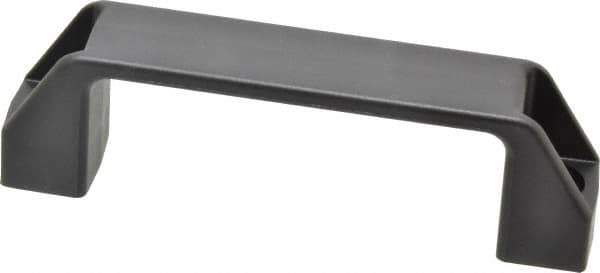 Elesa - 4.61" Center to Center, 1.02" Wide Handle, Black Matte Finish Plastic Pull Handle - 5.28" Long, 1.61" High - Industrial Tool & Supply
