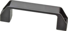 Elesa - 4.61" Center to Center, 1.02" Wide Handle, Black Matte Finish Plastic Pull Handle - 5.28" Long, 1.61" High - Industrial Tool & Supply