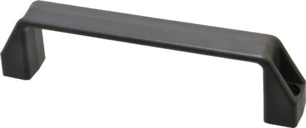 Elesa - 7.05" Center to Center, 1.1" Wide Handle, Black Matte Finish Plastic Pull Handle - 7.76" Long, 1.97" High - Industrial Tool & Supply