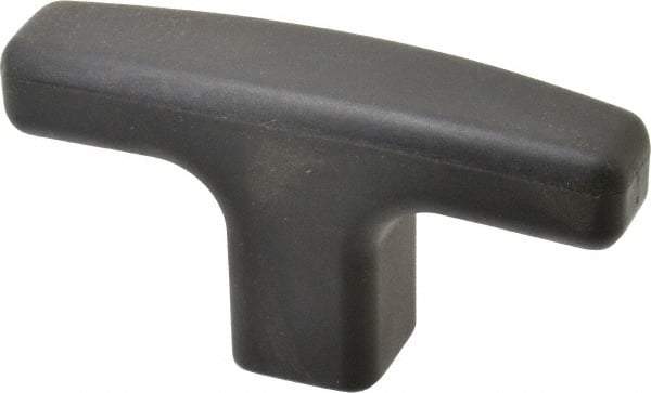 Elesa - 3/8-16 Hole Thread, 3.14" Head Length, Technopolymer, Female Insert T Handle - 0.78" Hole Depth, 3/4" Hub Diam, 1.02" Hub Height, Black - Industrial Tool & Supply