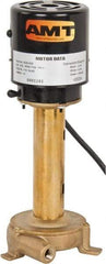 American Machine & Tool - 1.5 Amp, 115 Volt, 1/25 hp, 1 Phase, 1,725 RPM, Immersion Machine Tool & Recirculating Pump - 8 GPM, 3/4" Inlet, 5 psi, 12.4" Overall Height, NPT Thread, Brass Impeller, TEFC Motor - Industrial Tool & Supply