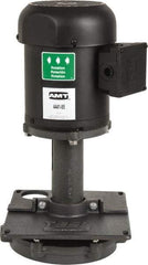 American Machine & Tool - 3/2 Amp, 230/460 Volt, 3/4 hp, 3 Phase, 1,725 RPM, Cast Iron Immersion Machine Tool & Recirculating Pump - 67 GPM, 1-3/4" Inlet, 14 psi, 19.7" Overall Height, 9.9" Body Length, NPT Thread, Stainless Steel Impeller, TEFC Motor - Industrial Tool & Supply