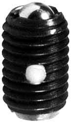 Jergens - M8x1.25, 3.97mm Ball Diam, 15mm Body Length, 1mm Max Ball Reach, Threaded Ball Plunger - Steel Body, Stainless Steel Ball, 2.7 kg Initial End Force, 7.65 kg Final End Force, Locking Element - Industrial Tool & Supply