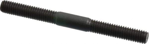 Jergens - M6x1.0 65mm OAL Equal Double Threaded Stud - Alloy Steel, Black Oxide Finish, 24mm Equal Thread Length, Metric - Industrial Tool & Supply