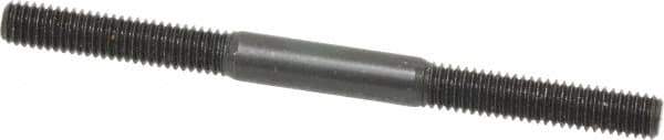 Jergens - M6x1.0 80mm OAL Equal Double Threaded Stud - Alloy Steel, Black Oxide Finish, 27mm Equal Thread Length, Metric - Industrial Tool & Supply