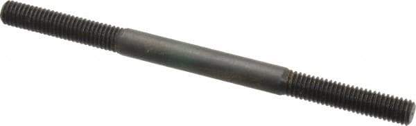 Jergens - M6x1.0 95mm OAL Equal Double Threaded Stud - Alloy Steel, Black Oxide Finish, 27mm Equal Thread Length, Metric - Industrial Tool & Supply