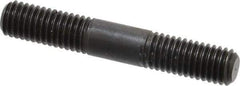 Jergens - M8x1.25 50mm OAL Equal Double Threaded Stud - Alloy Steel, Black Oxide Finish, 17mm Equal Thread Length, Metric - Industrial Tool & Supply