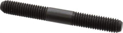 Jergens - M8x1.25 65mm OAL Equal Double Threaded Stud - Alloy Steel, Black Oxide Finish, 24mm Equal Thread Length, Metric - Industrial Tool & Supply