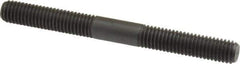 Jergens - M8x1.25 80mm OAL Equal Double Threaded Stud - Alloy Steel, Black Oxide Finish, 31mm Equal Thread Length, Metric - Industrial Tool & Supply