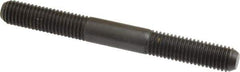 Jergens - M10x1.50 95mm OAL Equal Double Threaded Stud - Alloy Steel, Black Oxide Finish, 35mm Equal Thread Length, Metric - Industrial Tool & Supply
