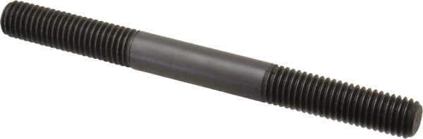 Jergens - M10x1.50 110mm OAL Equal Double Threaded Stud - Alloy Steel, Black Oxide Finish, 35mm Equal Thread Length, Metric - Industrial Tool & Supply