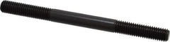 Jergens - M10x1.50 125mm OAL Equal Double Threaded Stud - Alloy Steel, Black Oxide Finish, 35mm Equal Thread Length, Metric - Industrial Tool & Supply