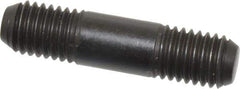 Jergens - M12x1.75 50mm OAL Equal Double Threaded Stud - Alloy Steel, Black Oxide Finish, 15mm Equal Thread Length, Metric - Industrial Tool & Supply