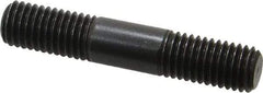Jergens - M12x1.75 65mm OAL Equal Double Threaded Stud - Alloy Steel, Black Oxide Finish, 22mm Equal Thread Length, Metric - Industrial Tool & Supply