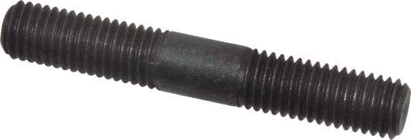 Jergens - M12x1.75 80mm OAL Equal Double Threaded Stud - Alloy Steel, Black Oxide Finish, 30mm Equal Thread Length, Metric - Industrial Tool & Supply