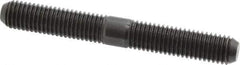 Jergens - M12x1.75 95mm OAL Equal Double Threaded Stud - Alloy Steel, Black Oxide Finish, 37mm Equal Thread Length, Metric - Industrial Tool & Supply