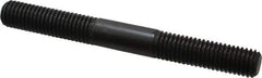 Jergens - M12x1.75 110mm OAL Equal Double Threaded Stud - Alloy Steel, Black Oxide Finish, 39mm Equal Thread Length, Metric - Industrial Tool & Supply