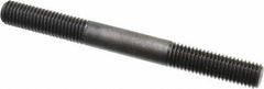Jergens - M12x1.75 125mm OAL Equal Double Threaded Stud - Alloy Steel, Black Oxide Finish, 39mm Equal Thread Length, Metric - Industrial Tool & Supply