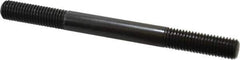 Jergens - M12x1.75 140mm OAL Equal Double Threaded Stud - Alloy Steel, Black Oxide Finish, 39mm Equal Thread Length, Metric - Industrial Tool & Supply