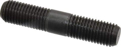 Jergens - M16x2.0 80mm OAL Equal Double Threaded Stud - Alloy Steel, Black Oxide Finish, 29mm Equal Thread Length, Metric - Industrial Tool & Supply