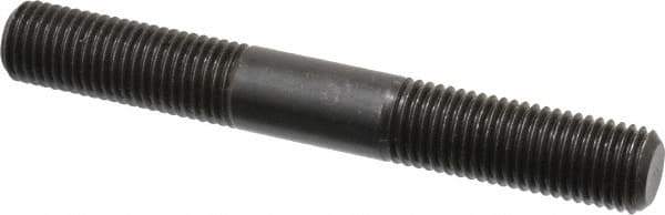 Jergens - M16x2.0 125mm OAL Equal Double Threaded Stud - Alloy Steel, Black Oxide Finish, 47mm Equal Thread Length, Metric - Industrial Tool & Supply