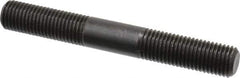 Jergens - M16x2.0 125mm OAL Equal Double Threaded Stud - Alloy Steel, Black Oxide Finish, 47mm Equal Thread Length, Metric - Industrial Tool & Supply