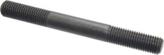 Jergens - M16x2.0 150mm OAL Equal Double Threaded Stud - Alloy Steel, Black Oxide Finish, 47mm Equal Thread Length, Metric - Industrial Tool & Supply