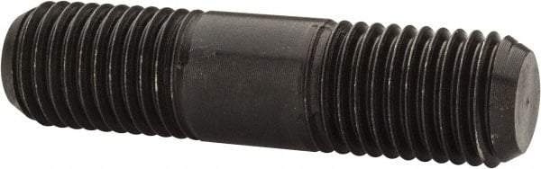 Jergens - M20x2.5 80mm OAL Equal Double Threaded Stud - Alloy Steel, Black Oxide Finish, 29mm Equal Thread Length, Metric - Industrial Tool & Supply