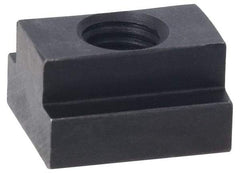 Jergens - M10x1.50 Tapped Through T Slot Nut - 14mm Slot Width, 22 x 9mm Base Width x Height, 29 x 16mm OAL x Height - Industrial Tool & Supply