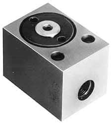 Jergens - 1.77" Effective Piston Area, 1/2" Operation Stroke Length, 1.1 Cu In Operating Volume, Single-Acting Block Clamp Cylinder - 5,000 psi, 8,850 Lb Max Output Force - Industrial Tool & Supply