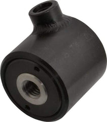 Jergens - 100 to 5,000 psi, 4,800 Lb Max Output, 1/2-13 Hole, 7/16-20 Port, 10-32 Bolt Hole, Hollow Rod Clamp Cylinder - 0.96 Sq In, 0.3 Cu In, 0.24" Stroke Length, 1-15/16" OD, 1-13/16" Overall Height, 3/4" Port Height, 1/2" Port Length - Industrial Tool & Supply