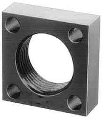 Jergens - 1-9/16 - 16 Thread, 17/64" Mounting Hole, Low Carbon Steel Clamp Mounting Block - 2" Thick x 2" Long x 1" Wide - Industrial Tool & Supply