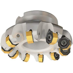 Iscar - 6" Cut Diam, 2" Arbor Hole, 0.138" Max Depth of Cut, 45° Indexable Chamfer & Angle Face Mill - 12 Inserts, ONHU 0505\xB6OXMT 0507\xB6S845 SN.U 1305 Insert, Right Hand Cut, 12 Flutes, Series Helido - Industrial Tool & Supply