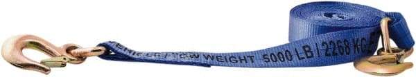 Erickson Manufacturing - 20' Long x 2" Wide, 10,000 Lb Basket Capacity, Polyester & Steel Web Sling - Blue - Industrial Tool & Supply