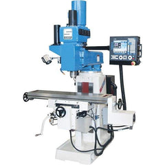 Summit - 11" Table Width x 52" Table Length, Electronic Variable Speed Control, 3 Phase Knee Milling Machine - CAT40 Spindle Taper, 5 hp - Industrial Tool & Supply