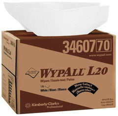 WypAll - L20 Dry General Purpose Wipes - Brag Box/Double Top Box, 16-3/4" x 12-1/2" Sheet Size, White - Industrial Tool & Supply