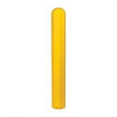 Eagle - 7-7/8" Wide x 7-7/8" Deep x 56" High, 6" Bumper Post Sleeve - Yellow, High Density Polyethylene, 8 Lb, Ribbed Surface - Industrial Tool & Supply