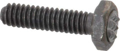 Fairlane - Serrated Tooth, 1/4-20, 1" Shank Length, 7/8" Thread Length, Black Oxide Finish, Hex Head, Adjustable Positioning Gripper - 5/16" Pad Diam, 7/16" Hex, 13/64" Head Height, Extra Fine Tooth Grade - Industrial Tool & Supply