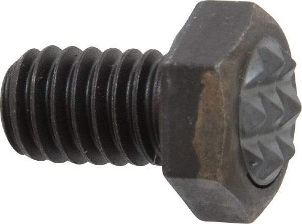 Fairlane - Serrated Tooth, 5/16-18, 1/2" Shank Length, 1/2" Thread Length, Black Oxide Finish, Hex Head, Adjustable Positioning Gripper - 3/8" Pad Diam, 1/2" Hex, 1/4" Head Height, Fine Tooth Grade - Industrial Tool & Supply