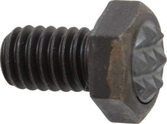 Fairlane - Serrated Tooth, 5/16-18, 1/2" Shank Length, 1/2" Thread Length, Black Oxide Finish, Hex Head, Adjustable Positioning Gripper - 3/8" Pad Diam, 1/2" Hex, 1/4" Head Height, Fine Tooth Grade - Industrial Tool & Supply