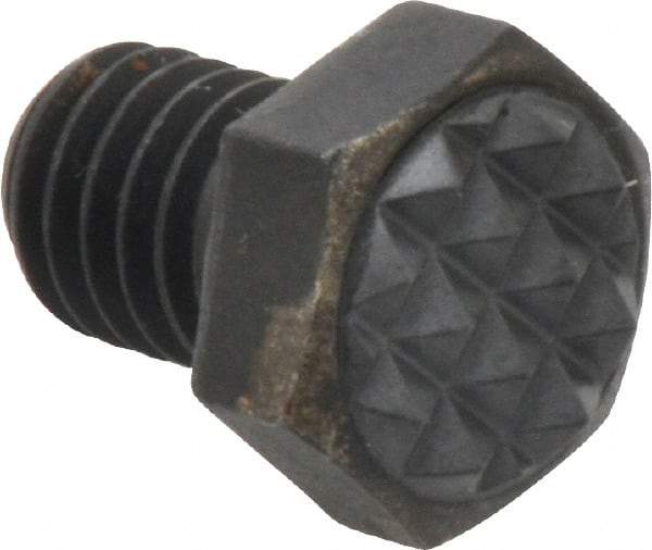 Fairlane - Serrated Tooth, 3/8-16, 1/2" Shank Length, 1/2" Thread Length, Black Oxide Finish, Hex Head, Adjustable Positioning Gripper - 1/2" Pad Diam, 9/16" Hex, 9/32" Head Height, Fine Tooth Grade - Industrial Tool & Supply