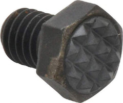 Fairlane - Serrated Tooth, 3/8-16, 1/2" Shank Length, 1/2" Thread Length, Black Oxide Finish, Hex Head, Adjustable Positioning Gripper - 1/2" Pad Diam, 9/16" Hex, 9/32" Head Height, Fine Tooth Grade - Industrial Tool & Supply
