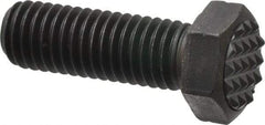 Fairlane - Serrated Tooth, 1/2-13, 1-1/2" Shank Length, 1-1/2" Thread Length, Black Oxide Finish, Hex Head, Adjustable Positioning Gripper - 5/8" Pad Diam, 3/4" Hex, 23/64" Head Height, Fine Tooth Grade - Industrial Tool & Supply