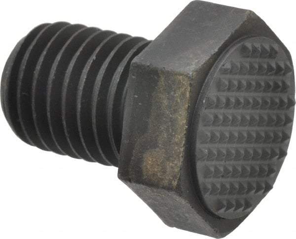 Fairlane - Serrated Tooth, 3/4-10, 1" Shank Length, 1" Thread Length, Black Oxide Finish, Hex Head, Adjustable Positioning Gripper - 1" Pad Diam, 1-1/8" Hex, 1/2" Head Height, Extra Fine Tooth Grade - Industrial Tool & Supply
