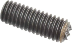 Fairlane - Serrated Tooth, 3/8-16, 3/16" Internal Hex, 1" Thread Length, Black Oxide Finish, Fully Threaded, Adjustable Positioning Gripper - 1/4" Pad Diam, Extra Fine Tooth Grade - Industrial Tool & Supply