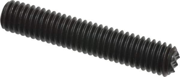 Fairlane - Serrated Tooth, 3/8-16, 3/16" Internal Hex, 2" Thread Length, Black Oxide Finish, Fully Threaded, Adjustable Positioning Gripper - 1/4" Pad Diam, Extra Fine Tooth Grade - Industrial Tool & Supply
