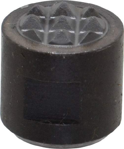 Fairlane - 10-32 Thread, 1/2" Diam, 1/2" High, Threaded, Fine Tooth Grade Diamond Serration Tooth Pattern, Carbide Tipped, Round Positioning Gripper - 3/16" Flat Width, Uncoated - Industrial Tool & Supply