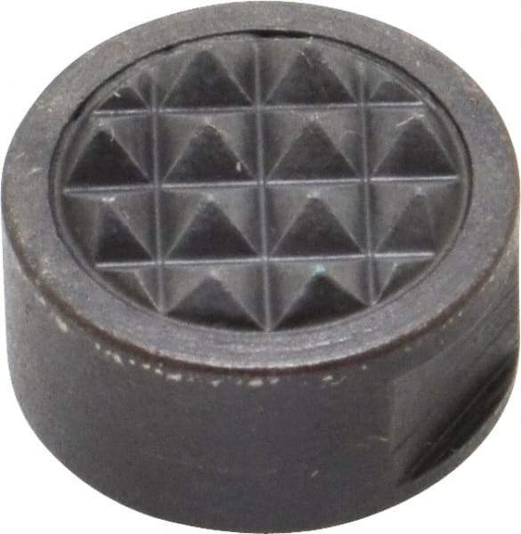 Fairlane - 1/4-28 Thread, 5/8" Diam, 3/8" High, Threaded, Fine Tooth Grade Diamond Serration Tooth Pattern, Carbide Tipped, Round Positioning Gripper - 3/16" Flat Width, Uncoated - Industrial Tool & Supply