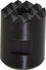 Fairlane - 10-32 Thread, 1/2" Diam, 0.651" High, Threaded, Fine Tooth Grade Diamond Serration Tooth Pattern, High Speed Steel, Round Positioning Gripper - 3/16" Flat Width, Black Oxide Coated - Industrial Tool & Supply